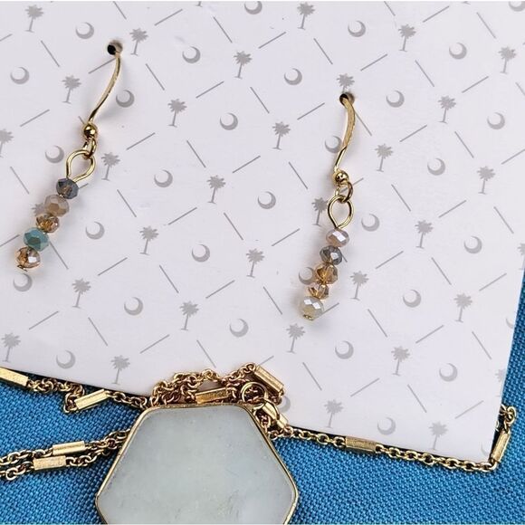🩵NWT Palmetto Moon Mint Necklace & Earring Set - Picture 2 of 11